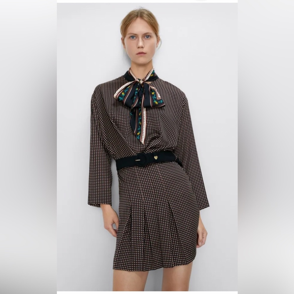 ZARA Geometric polka dots mini dress